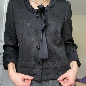 TAHARI • black suit jacket w/ front tie